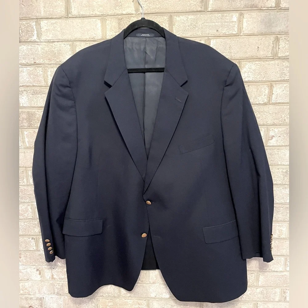 Hart Schaffner Marx Men’s Navy Blazer 52 PT - Picture 1 of 4